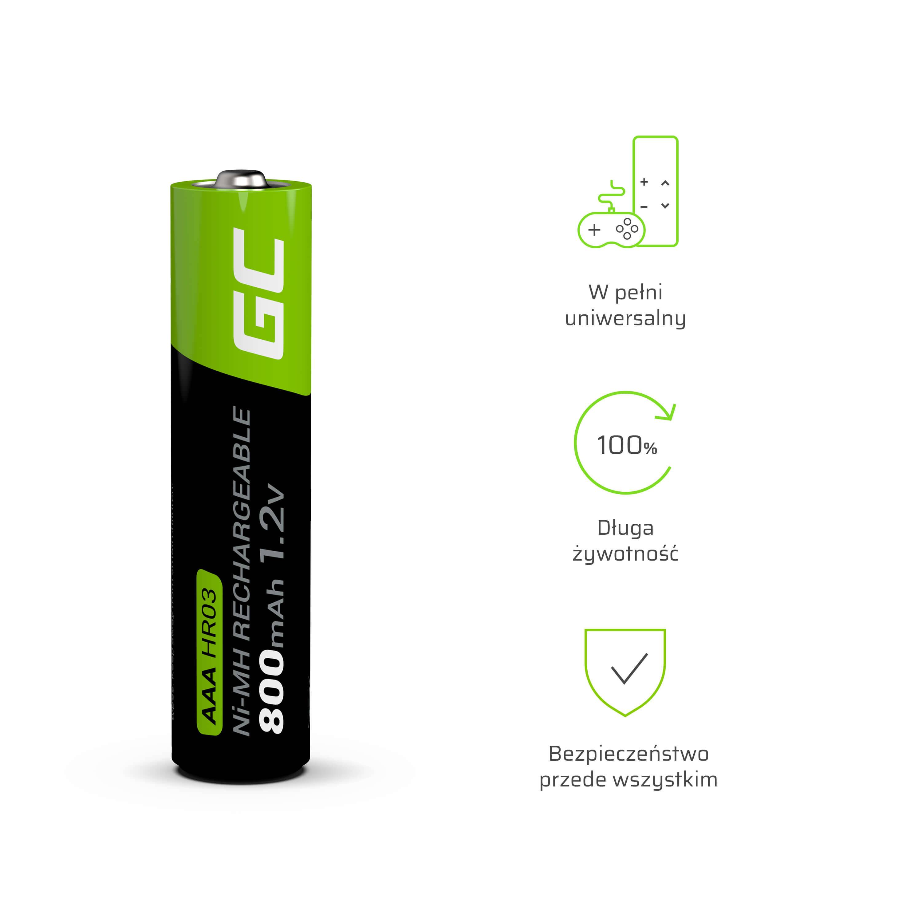Green Cell - Batterie 2 x AAA - NiMH - (wiederaufladbar)