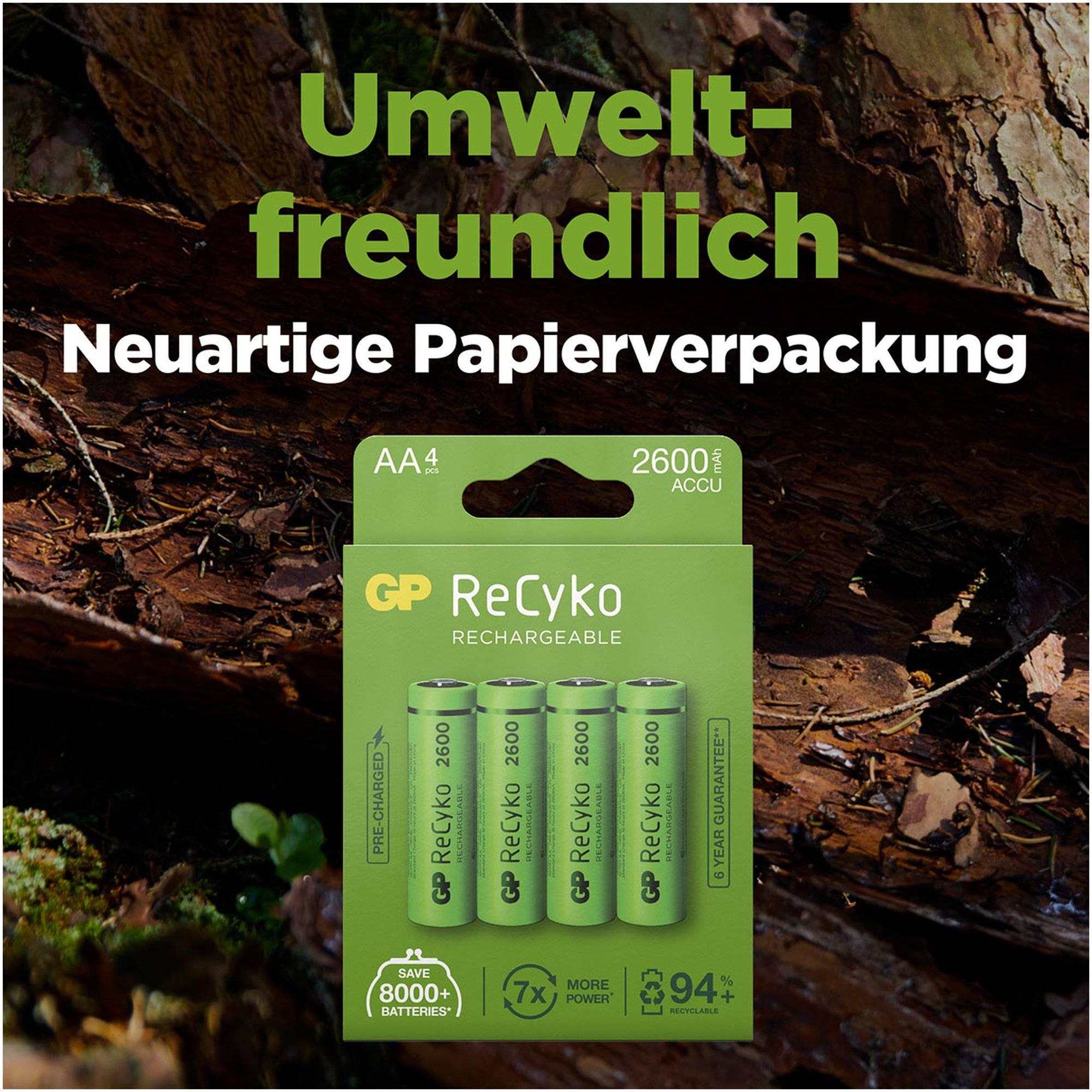 AA Akku GP NiMH 2600 mAh ReCyko 1,2V 4 Stück
