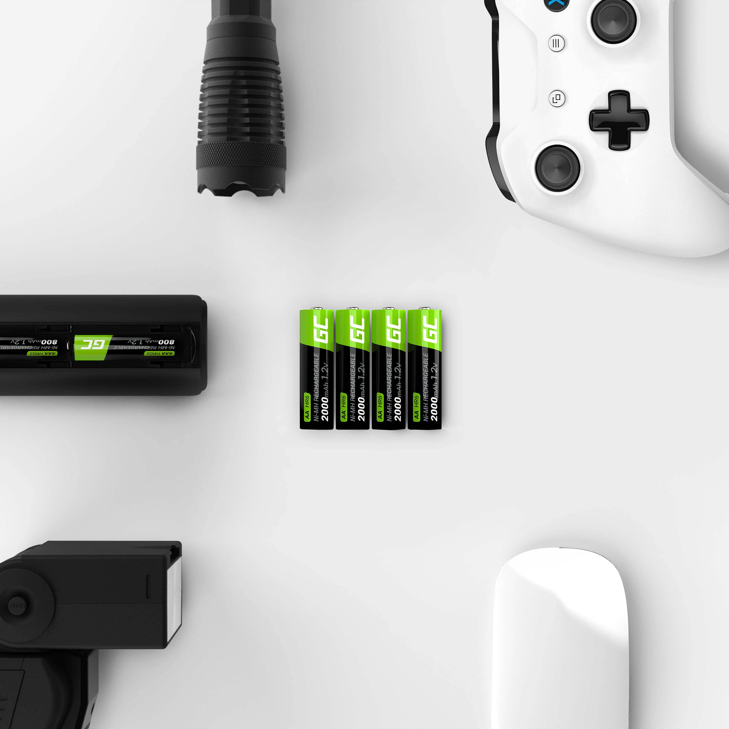 Green Cell Wiederaufladbare Batterien Sticks 4x AA HR6 2000 mAh