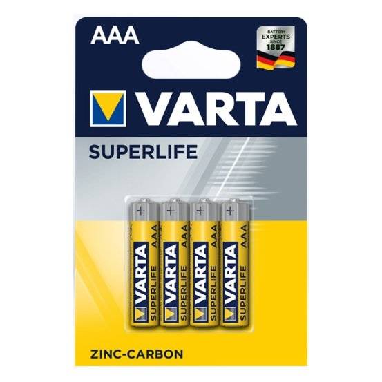 Varta Superlife - Batterie 4 x AAA - Kohlenstoff