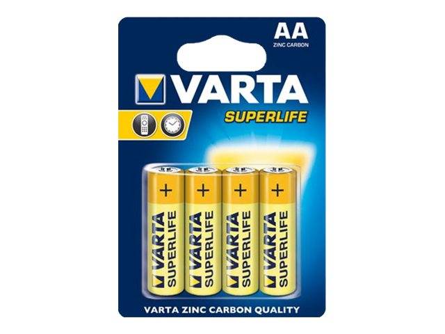 Varta Superlife - Batterie 4 x AA-Typ - Kohlenstoff