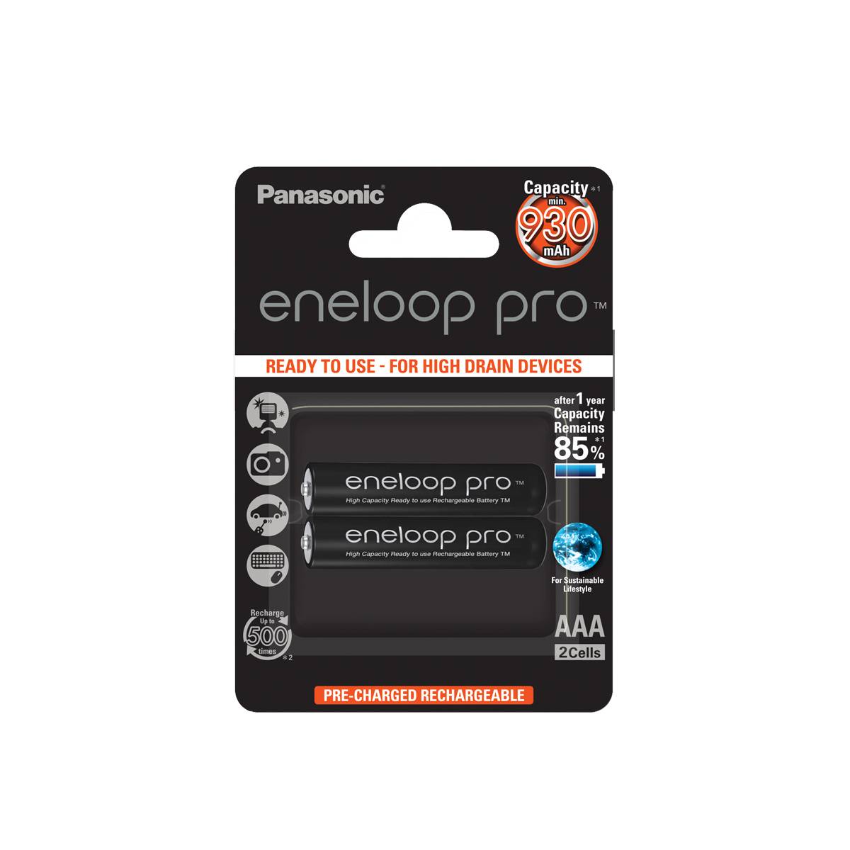 Panasonic eneloop pro BK-4HCDE/2BE - Batterie 2 x AAA - NiMH - (wiederaufladbar)