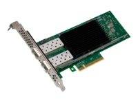 PCIe-Erweiterungskarte mit Metallhalterung und schwarzem Kühlkörper, abgebildet auf weißem Hintergrund.