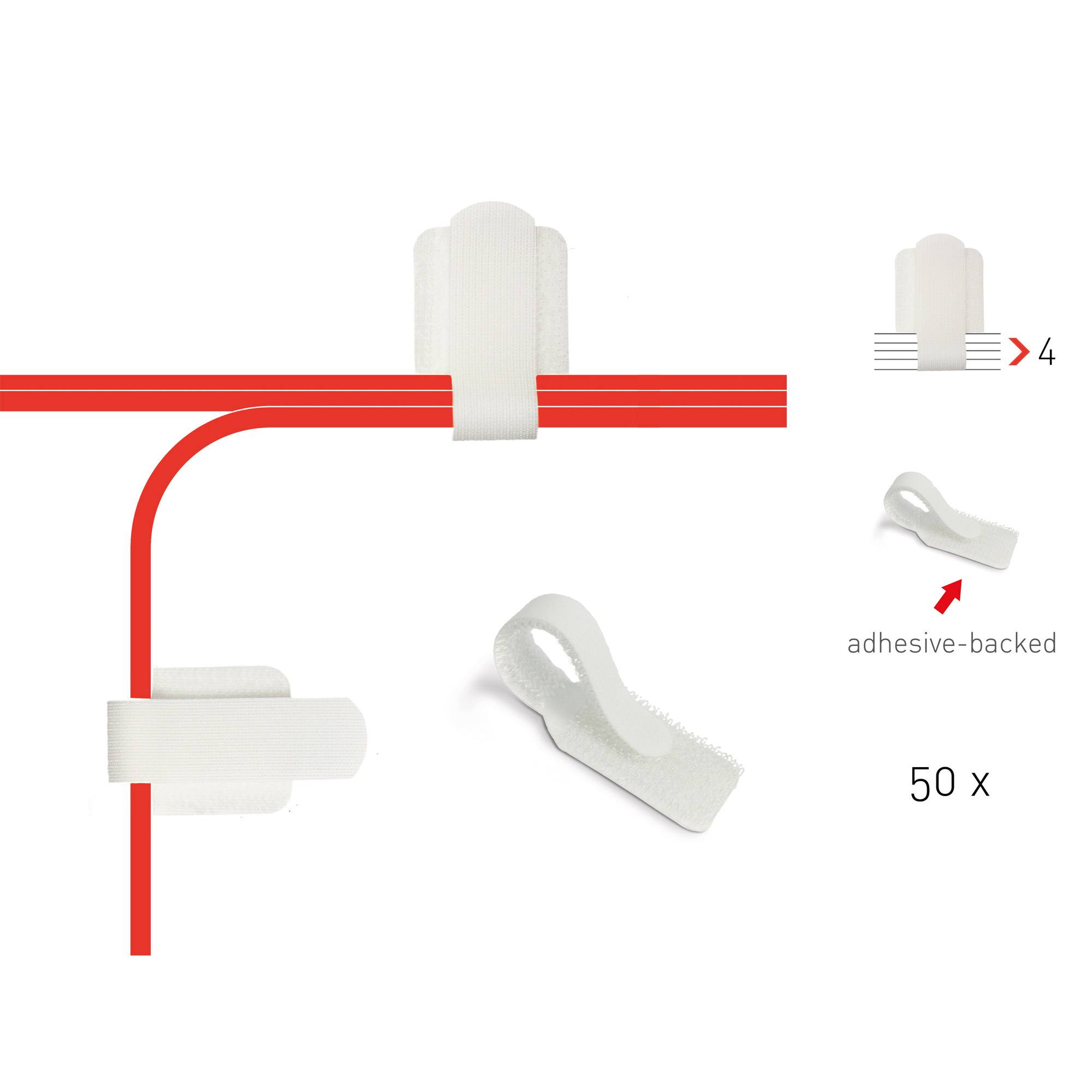 LABEL-THE-CABLE - LTC Pro Wall - Kabelhalter - Oberfläche montierbar, geeignet für Wandmontage - 9 cm - weiß (Packung mi
