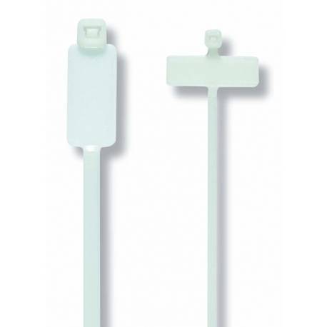 Cimco - Kabelbinder mit Etiketten - 10 cm - Natural (Packung mit 100)