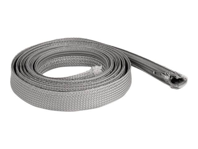Delock Geflechtschlauch mit Reißverschluss hitzebeständig 2 m x 20 mm grau