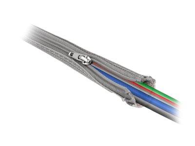 Delock Geflechtschlauch mit Reißverschluss hitzebeständig 2 m x 20 mm grau