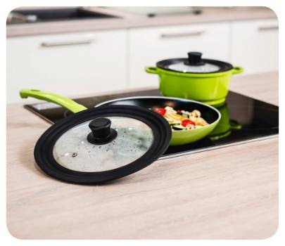 Xavax 00111545, Rund, Schwarz, Transparent, Glas, Silikon, Schwarz, 28 cm, 65 mm