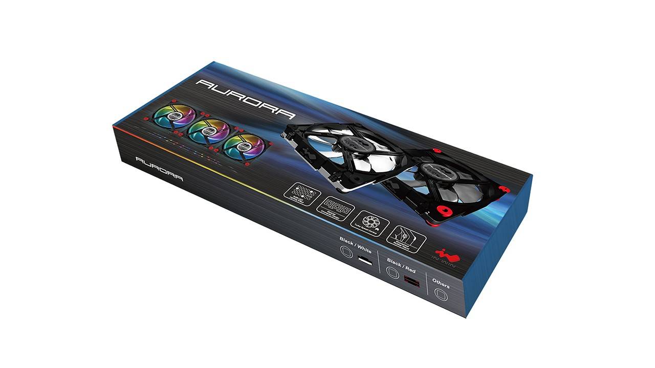 In Win AURORA, Kühler, 12 cm, 800 RPM, 2000 RPM, 39,2 dB, 57,64 cfm