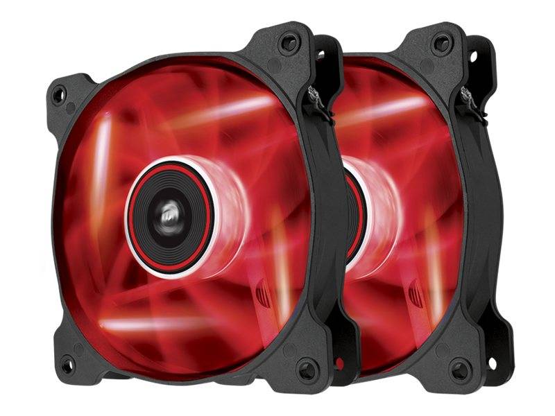 Corsair Air Series LED AF120 Quiet Edition - Gehäuselüfter - 120 mm - Rot (Packung mit 2)