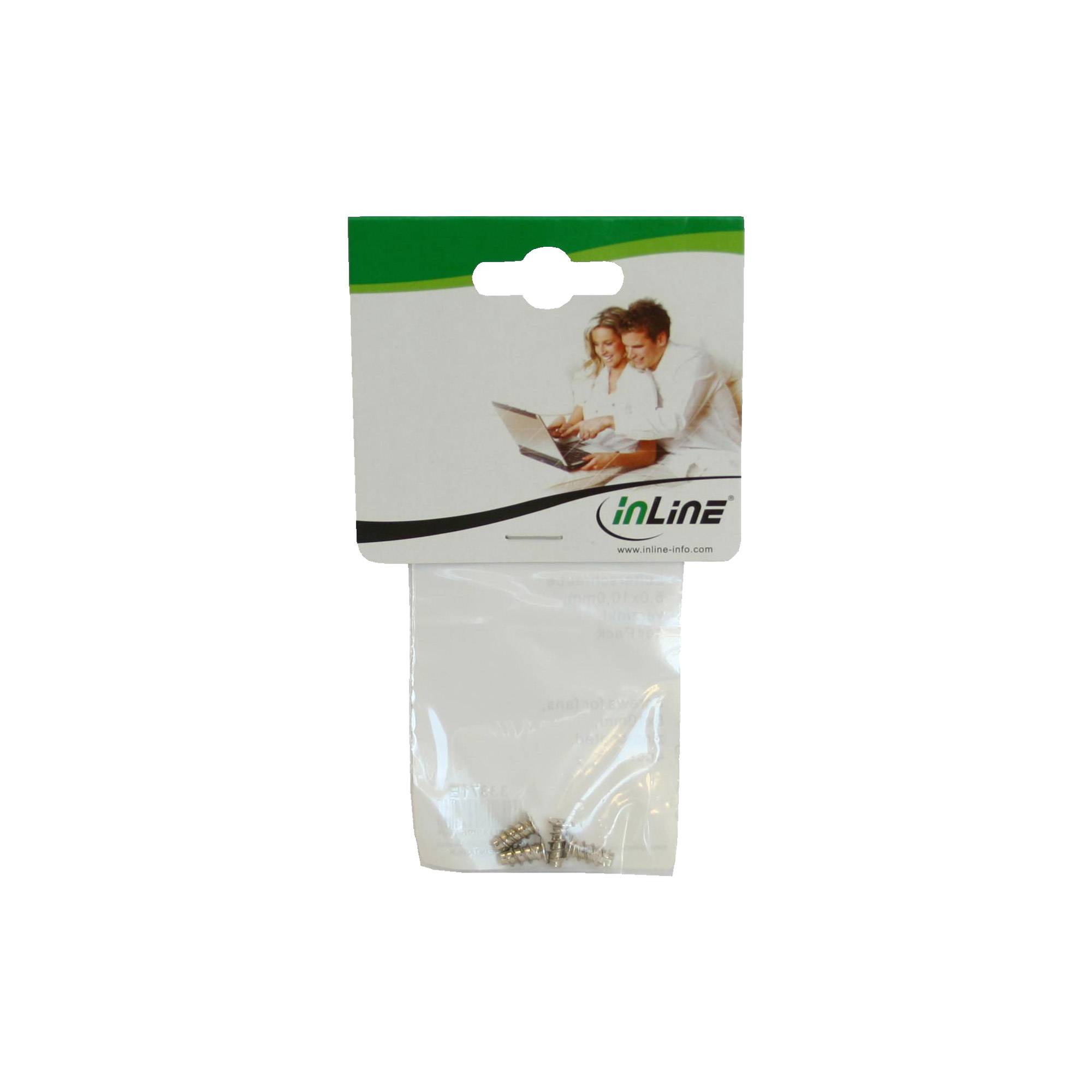 INLINE - Lüfterschrauben - 5,0x10,0mm - silbern - 4er Pack