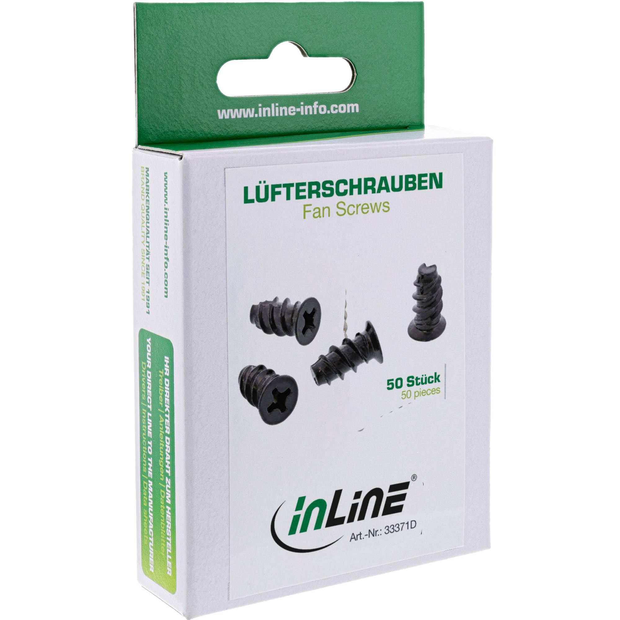 INLINE - Lüfterschrauben - 5,0x10,0mm - schwarz 50er Pack