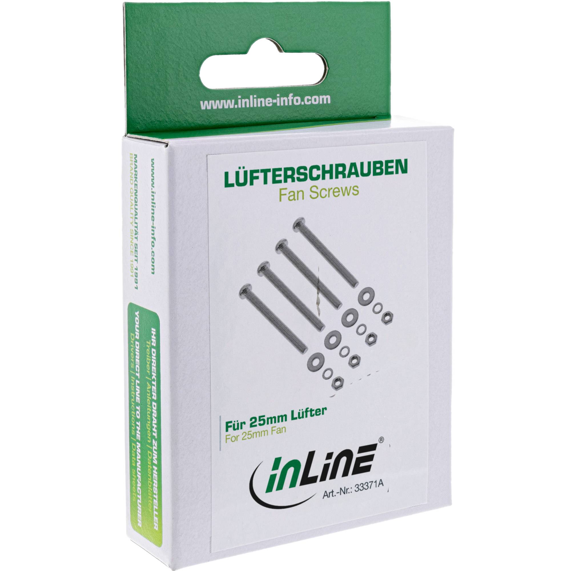 INLINE - Lüfterschrauben Set - für 25mm Lüfter