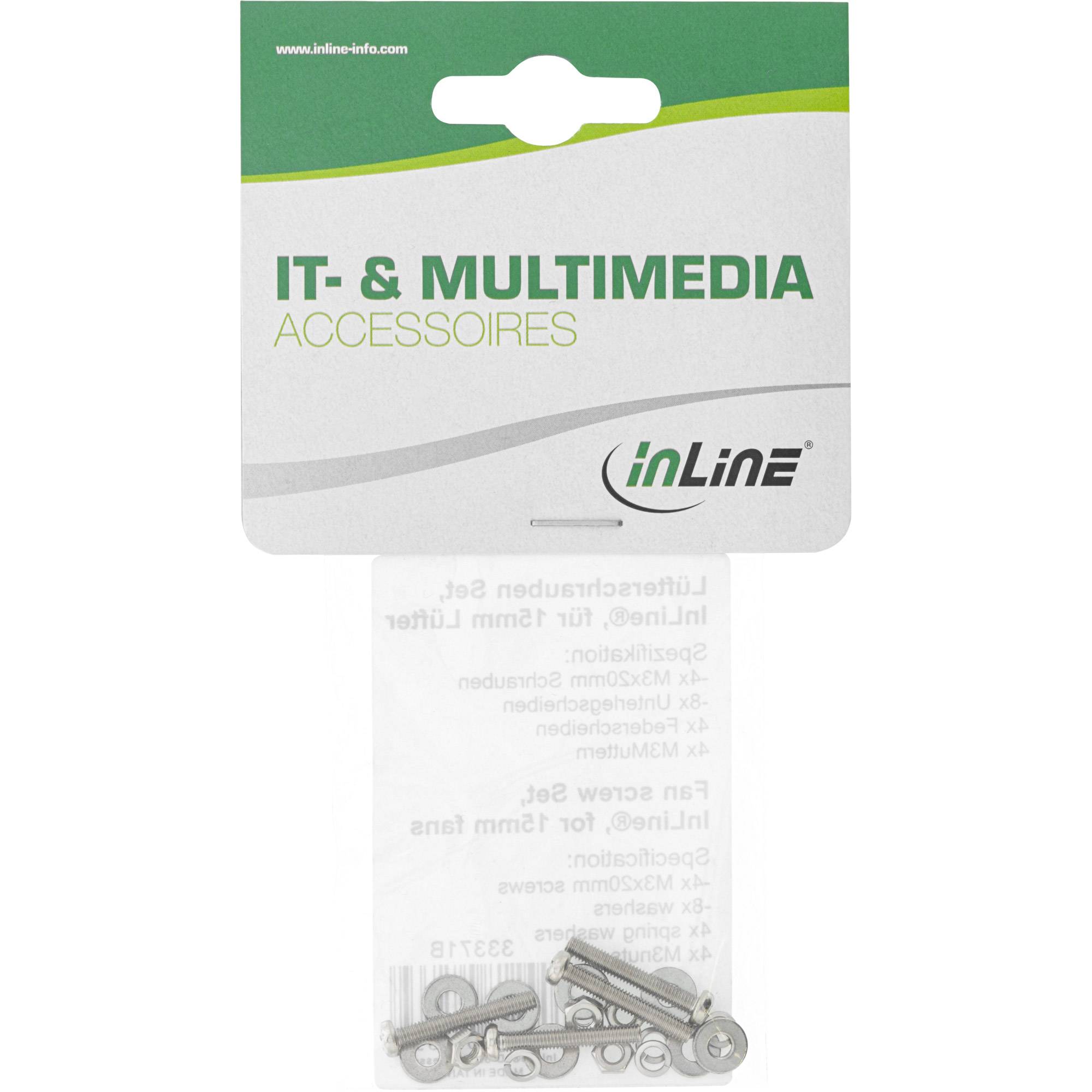 INLINE - Lüfterschrauben Set - für 15mm Lüfter