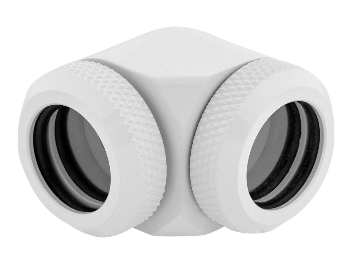 CORSAIR Hydro X Series XF Hardline 90° 14mm OD - Gewinkeltes Montageteil für Flüssigkeitskühlsystem - weiß (Packung mit 2)