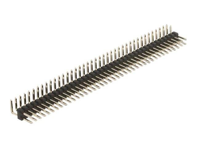 Delock - Stiftleiste (40 Stifte, Abstand 2,54 mm) - Schwarz (Packung mit 5)