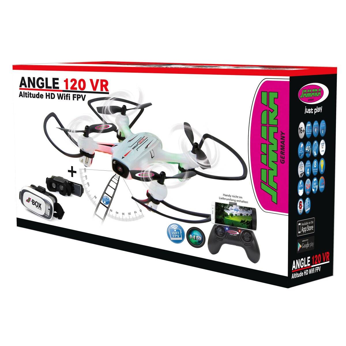 Jamara Angle 120 VR Wide Angle Drone Altitude HD FPV Wifi