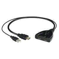 Hama 2-way - HDMI Splitter - Schwarz - 4K Unterstützung