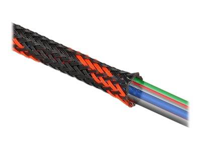 Delock Geflechtschlauch - 2 m - Schwarz, Rot - Geflechtschlauch dehnbar 2 m x 19