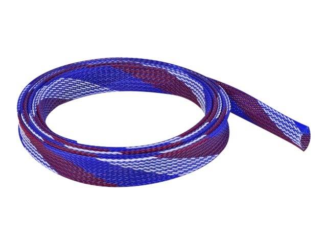 Delock Geflechtschlauch - dehnbar - 2 m - weiß - Blau - Rot