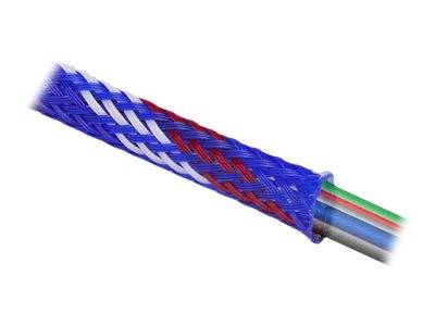 Delock Geflechtschlauch - dehnbar - 2 m - weiß - Blau - Rot