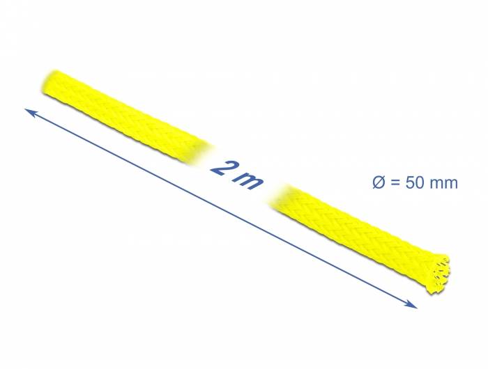 Delock - Geflechtschlauch - dehnbar - 2 m - Gelb