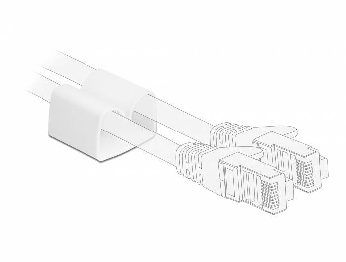 Delock - Kabelhalter für Kabel - weiß (Packung