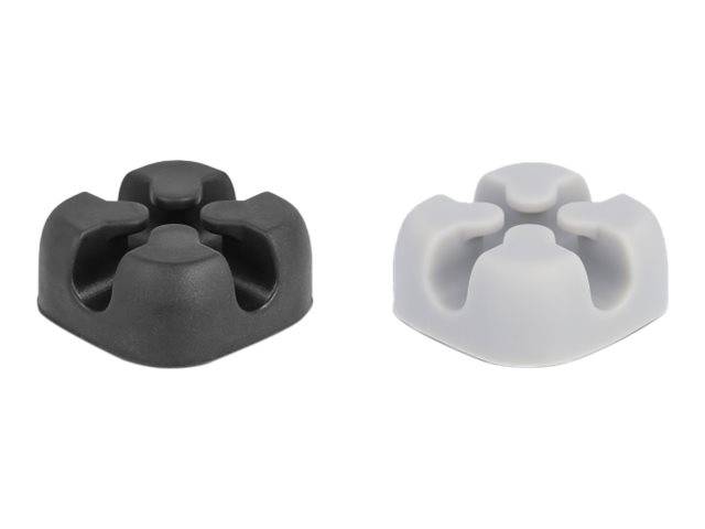 Delock Kabelhalter-Kit - Tisch montierbar, Oberfläche montierbar, geeignet für W