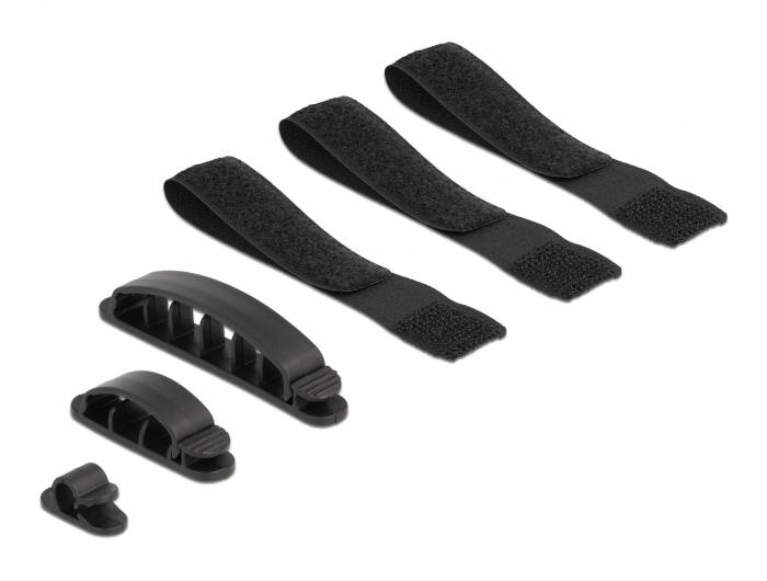 Delock Cable holder and Velcro tape - Kabel-Management-Kit