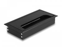 Delock Kabeldurchführung - Schwarz - for table mounting with brush 160 x 80 x 28