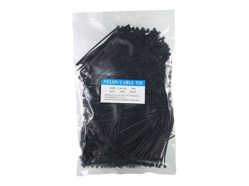 INLINE - Kabelbinder - Länge 100mm - Breite 2,5mm - schwarz - 1000 Stück - bulk