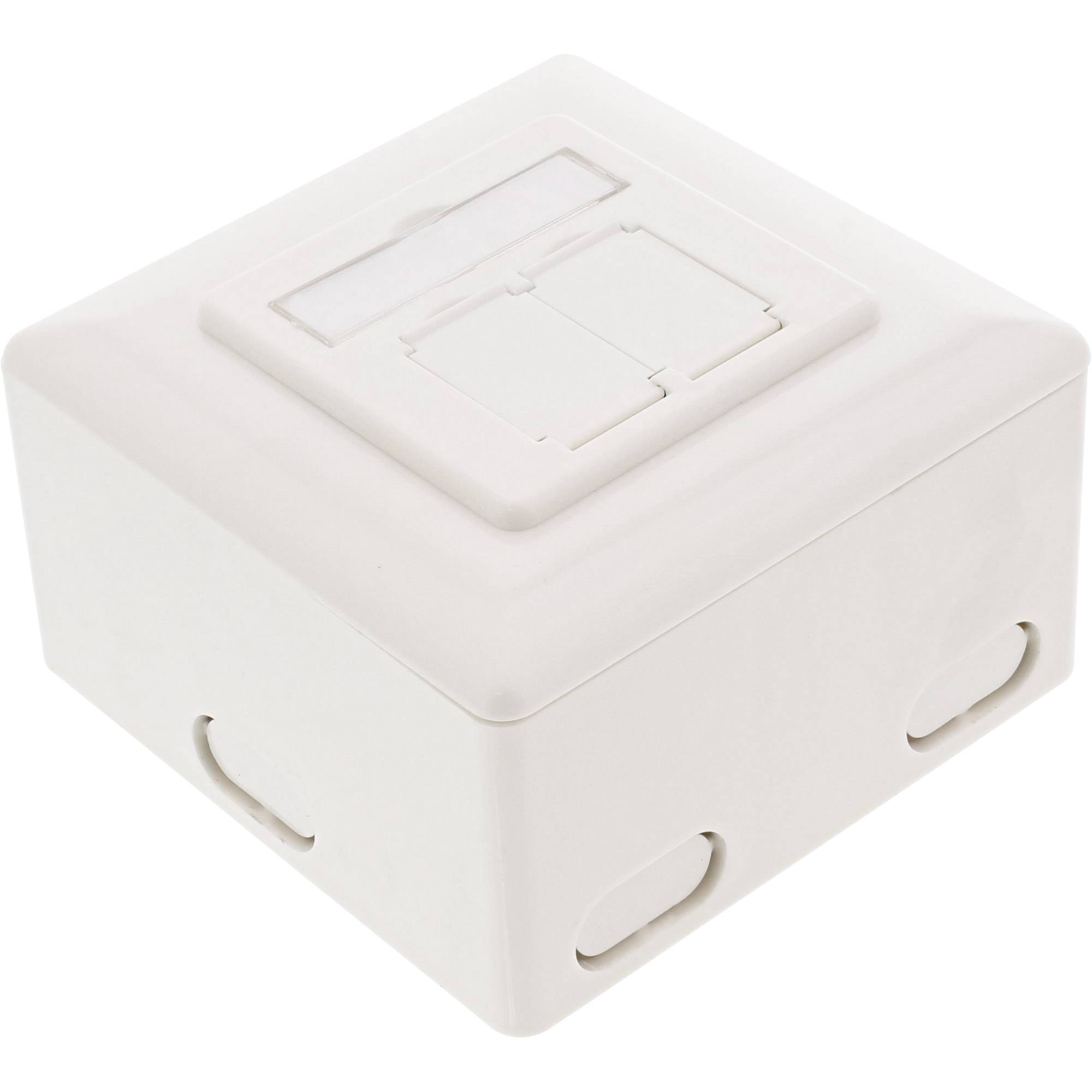 INLINE - Cat.6 Anschlussdose - AP/UP 2x RJ45 Buchse - RAL9010 - weiß - senkrecht