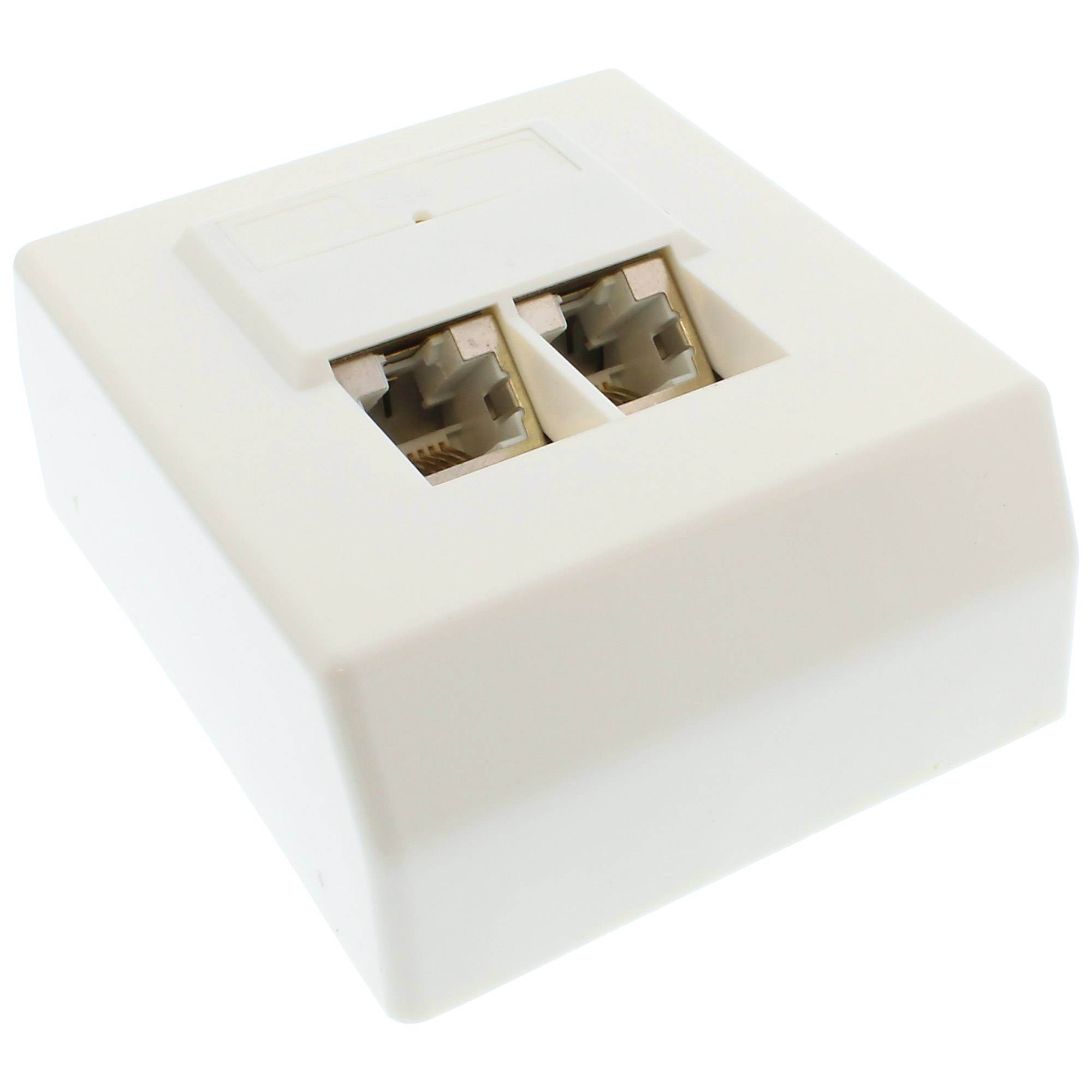INLINE - Cat.5e Anschlussdose - AP 2x RJ45 Buchse - RAL 9010 - weiß