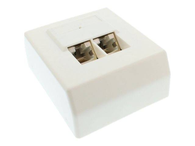 INLINE - Cat.5e Anschlussdose - AP 2x RJ45 Buchse - RAL 9010 - weiß