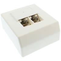 INLINE - Cat.5e Anschlussdose - AP 2x RJ45 Buchse - RAL 9010 - weiß