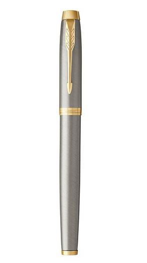 Parker IM, Stick pen, Grau, Schwarz, Messing, Gold, Edelstahl, Fein, Beidhändig