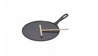 Le Creuset 20136270000460, Rund, Crêpe-Pfanne, Schwarz, Eisenguss, Keramik, Gas, Induktion, Versiegelte Platte, 27 cm