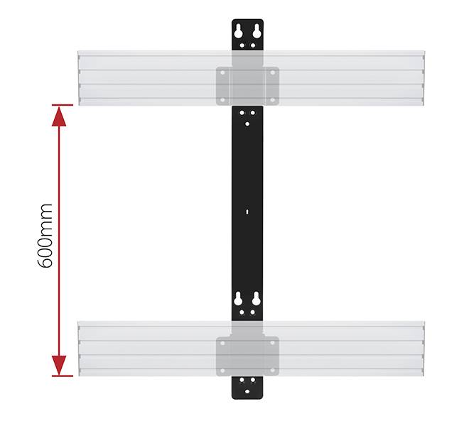 B-Tech BT8390-WFK3, Schelle, Schwarz, Schiene, BT8390-VESA800F & BT8390-VESA1200F, 138 mm, 19 mm