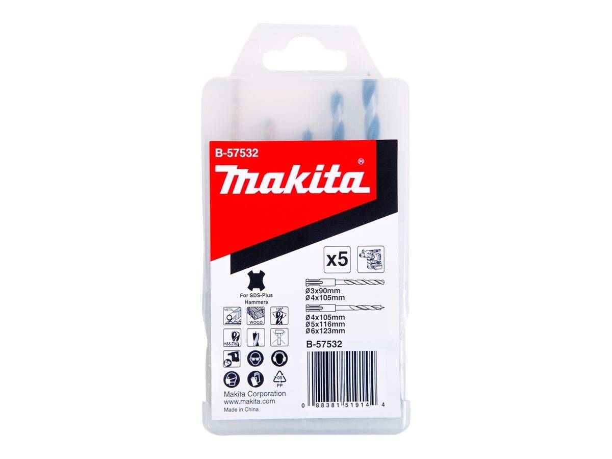 Makita - Bohrersatz - für Holz, Metall - 5 Stücke