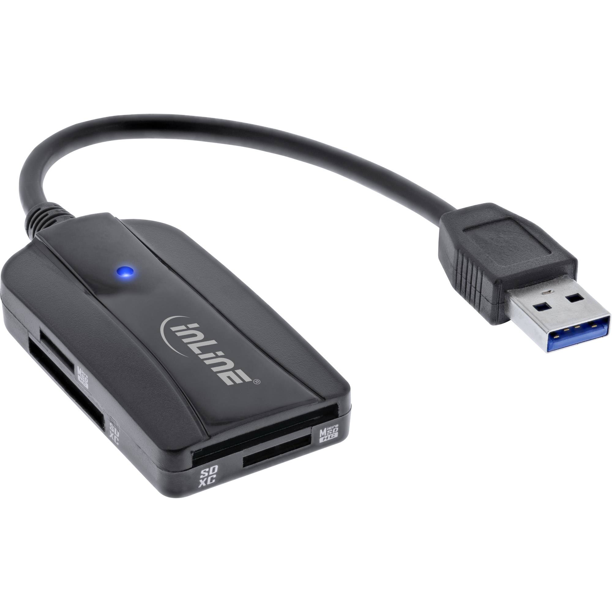 INLINE - Card Reader USB 3.1 USB-A - für SD/SDHC/SDXC - microSD - UHS-II kompatibel