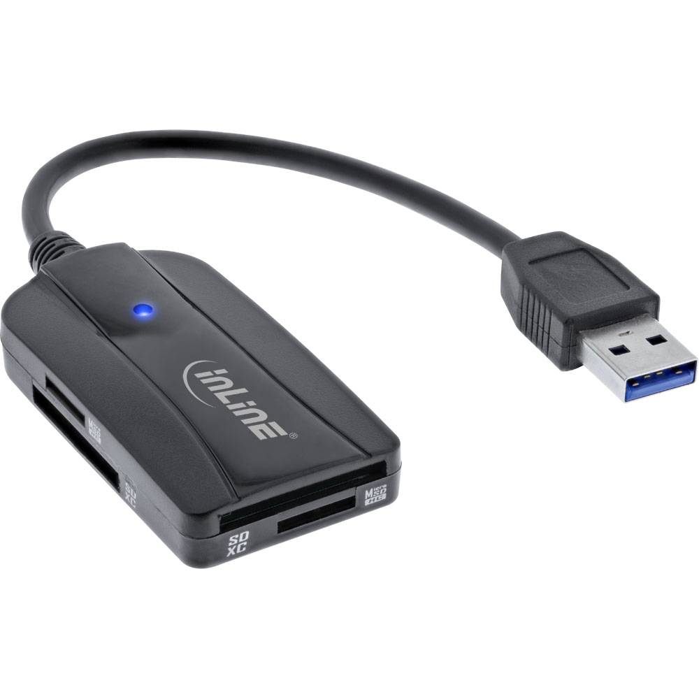 INLINE - Card Reader USB 3.1 USB-A - für SD/SDHC/SDXC - microSD - UHS-II kompatibel