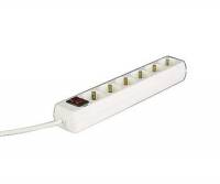 Hama Distribution Panel 6-Way 45° with Switch - Steckdosenleiste - Wechselstrom 230 V - Ausgangsanschlüsse: 6 - 1.4 m Sc