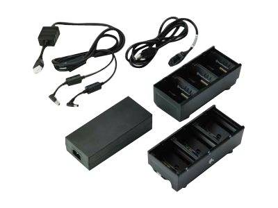 Zebra 3-Slot Battery Charger Connected via Y Cable - Batterieladegerät - Ausgangsanschlüsse: 3 - Vereinigte Staaten (Packung mit 2)