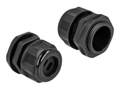 Delock Kabelverschraubung - Schwarz (Packung - mit 2)