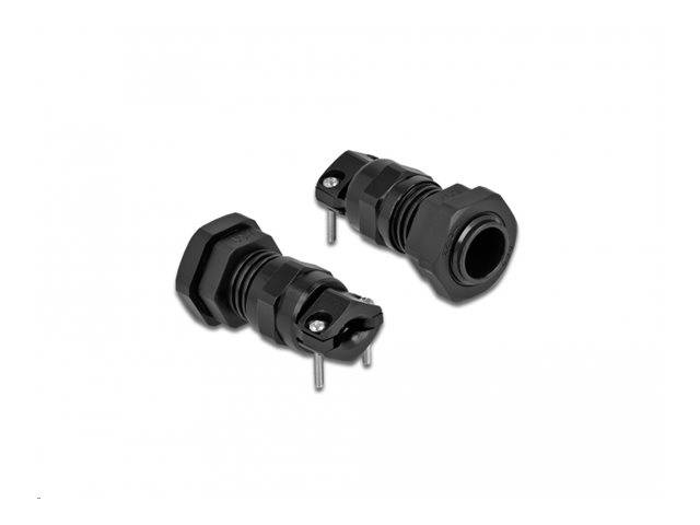 Delock Kabelverschraubung - Schwarz, RAL 9005 - IP68 - max 8 mm - schwarz