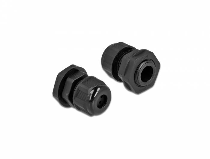 DeLOCK PG9 - Kabelverschraubung - Schwarz (Packung mit 2)