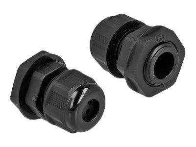 DeLOCK PG9 - Kabelverschraubung - Schwarz (Packung mit 2)