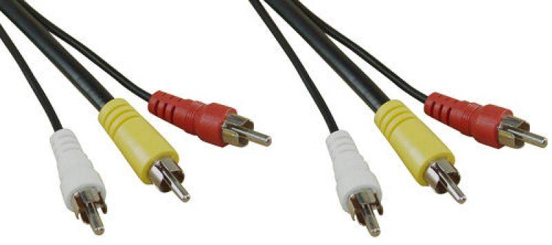 INLINE - Cinch Kabel - Audio/Video 3x Cinch - Stecker / Stecker - 2m