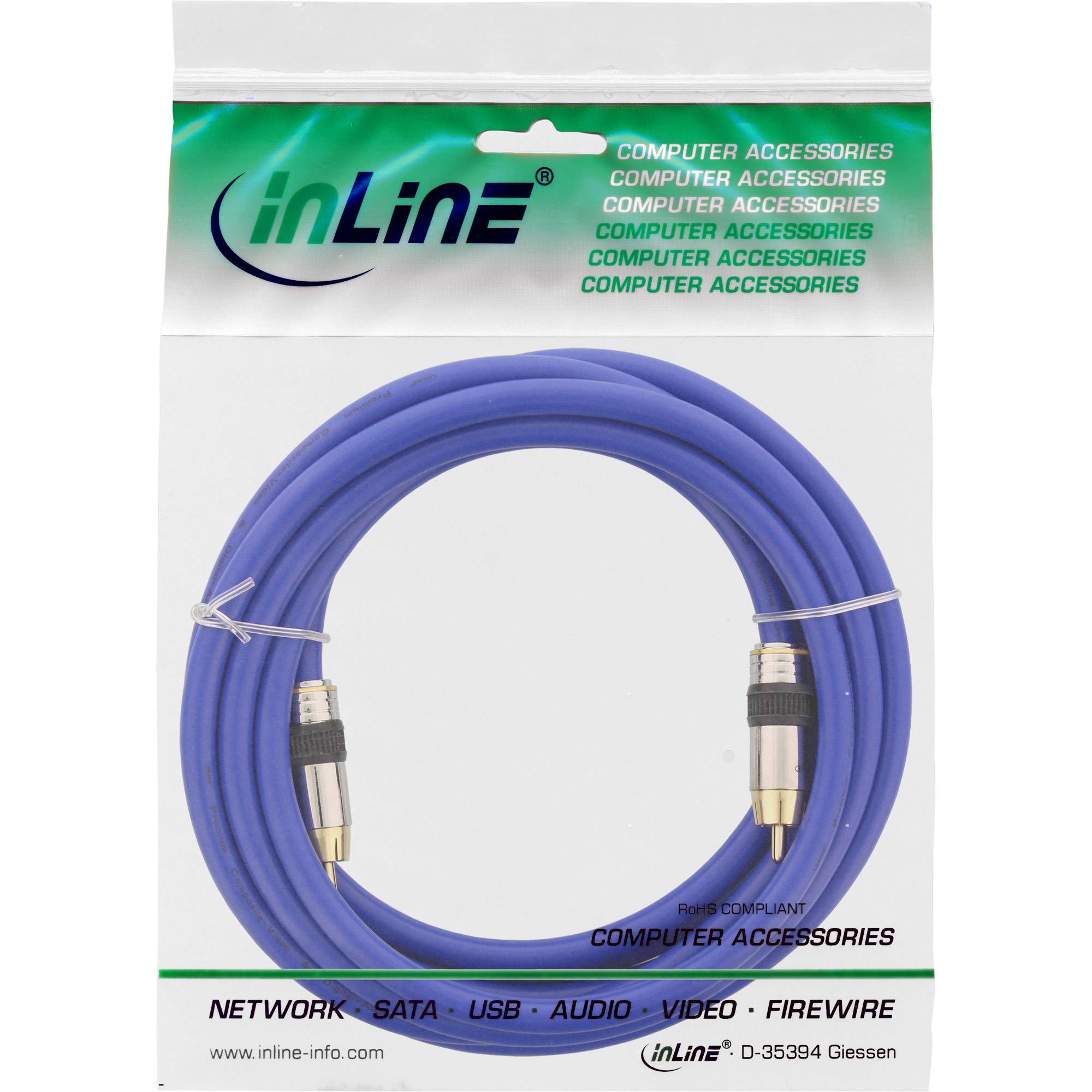 INLINE - Cinch Kabel VIDEO & digital AUDIO - PREMIUM - 1x Cinch St / St - 3m