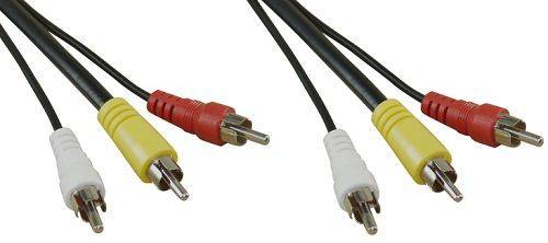 INLINE - Cinch Kabel - Audio/Video 3x Cinch - Stecker / Stecker - 5m